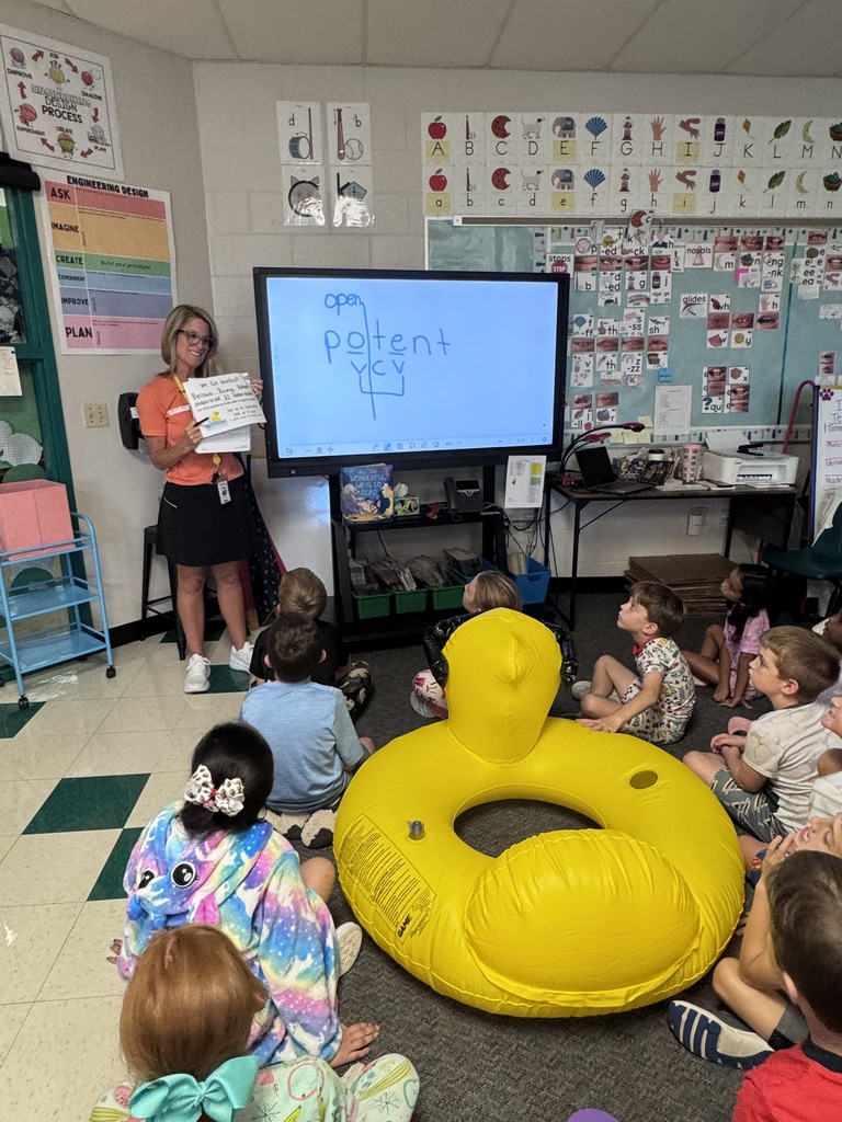 The Duck is learning in Ms. Gambino's class!