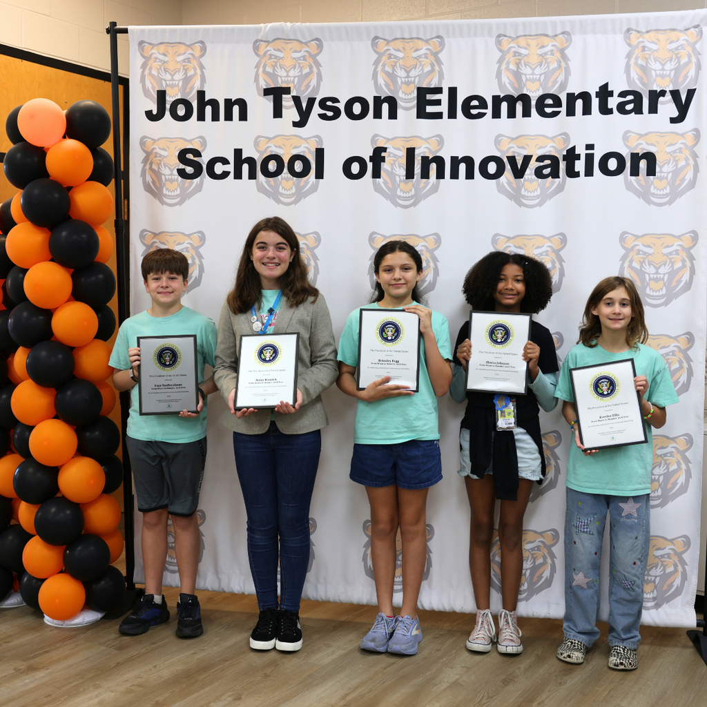 Presidential honor for our #SpringdaleFamily! 🌿🏆  Five John Tyson Elementary students—Avery, Finn, Everlee, Zharia, and Brinxley—were officially presented with the prestigious Presidential Environmental Youth Award (PEYA) by the Environmental Protection Agency (EPA).  This national recognition celebrates the vision, leadership, and hard work these young environmental leaders put into protecting our planet.  We are beyond proud of them for making a real impact far beyond our school walls. Earning this top spot out of our entire 5-state EPA region shows what happens when our #SpringdaleFamily dreams big and leads the way.  #SpringdaleFamily #SpringdaleAR #SpringdaleSchools #NorthwestArkansas #NWA #JohnTysonElementary #PEYAAward #FutureLeaders #NWAeducationPresidential 