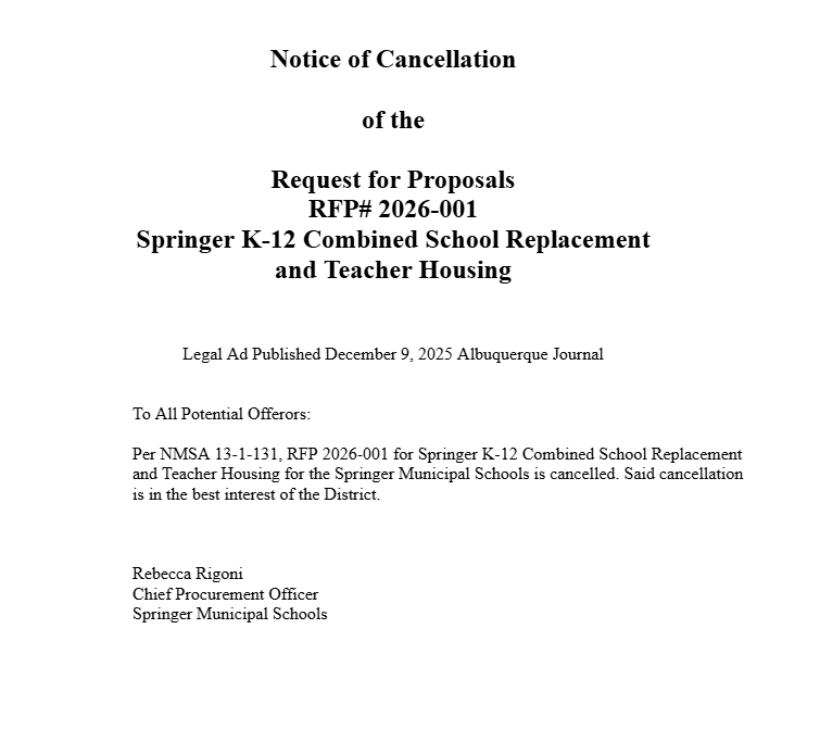 Notice of Cancellation