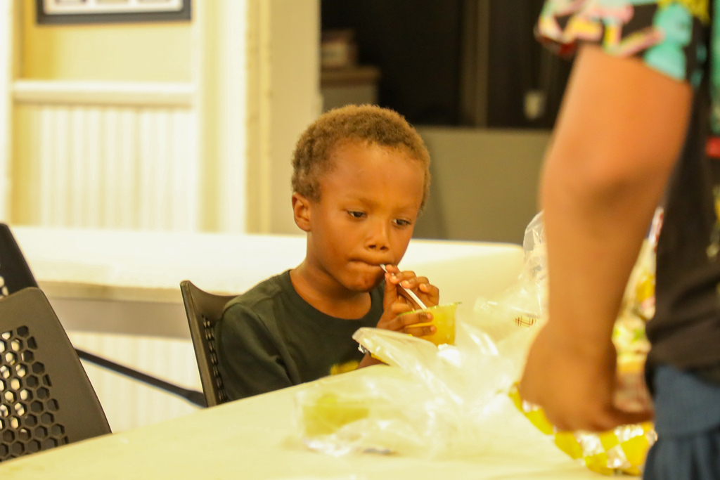 Boy drinking milk