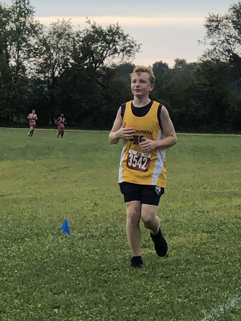 Male runner on a grassy course