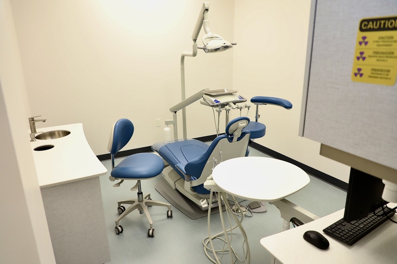 An exam room at the new dental clinic