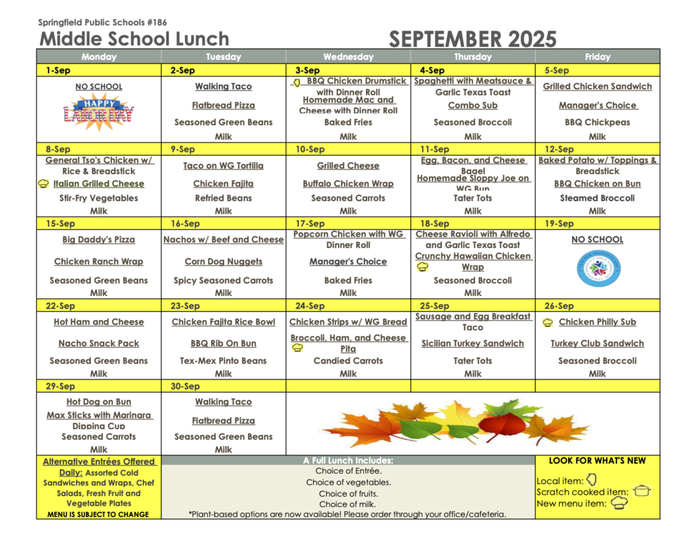 sept menu