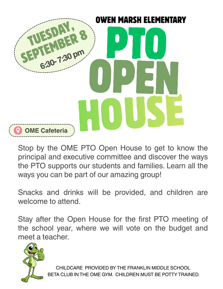 PTO Open House - 6:30 PM
