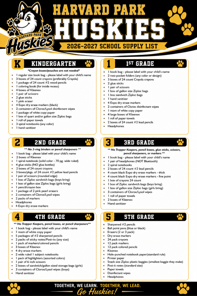 School Supply List