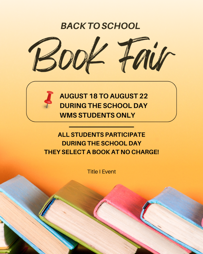 tiltled stacked books with letters spelling book fair