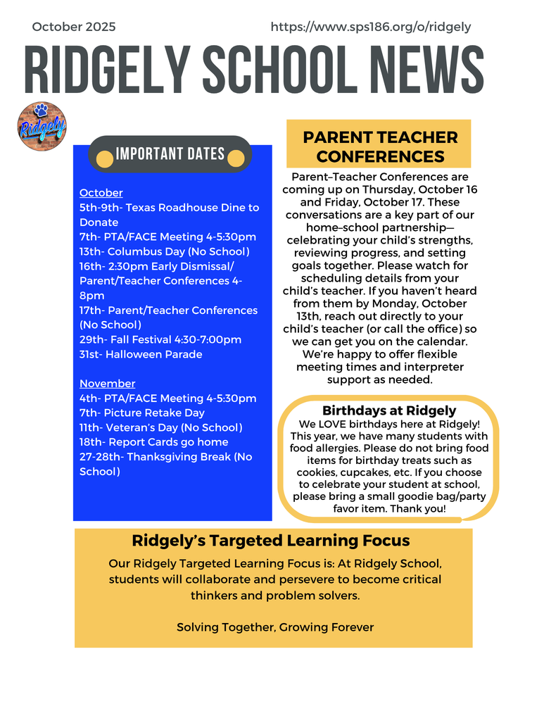 October Family Newsletter