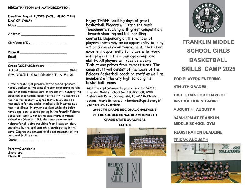 Girls Skills Basketball Camp | Open to 4th -8th Grade