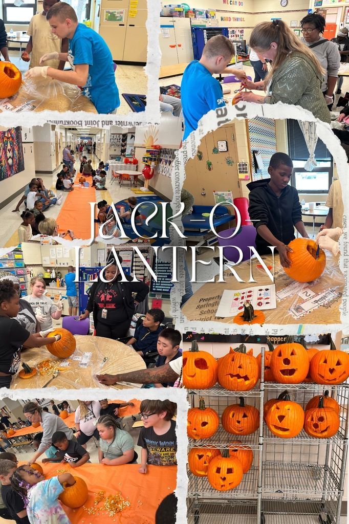 Pumpkin carving and kids playing