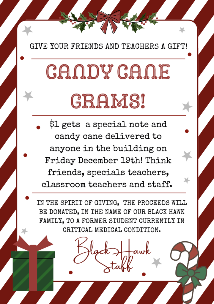 Candy Cane Gram Sale Flyer