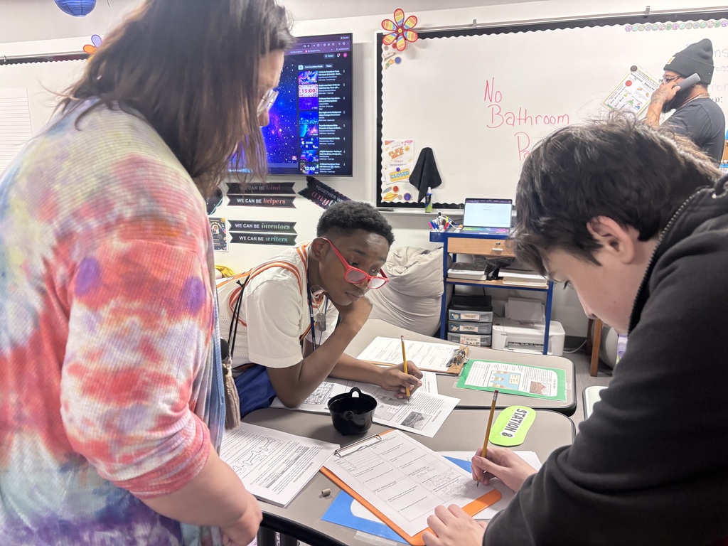 Students doing evolution lab