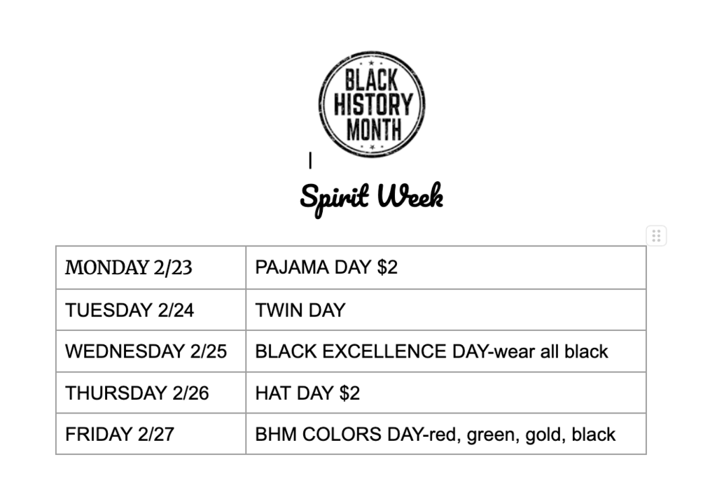 BHM Spirit Week