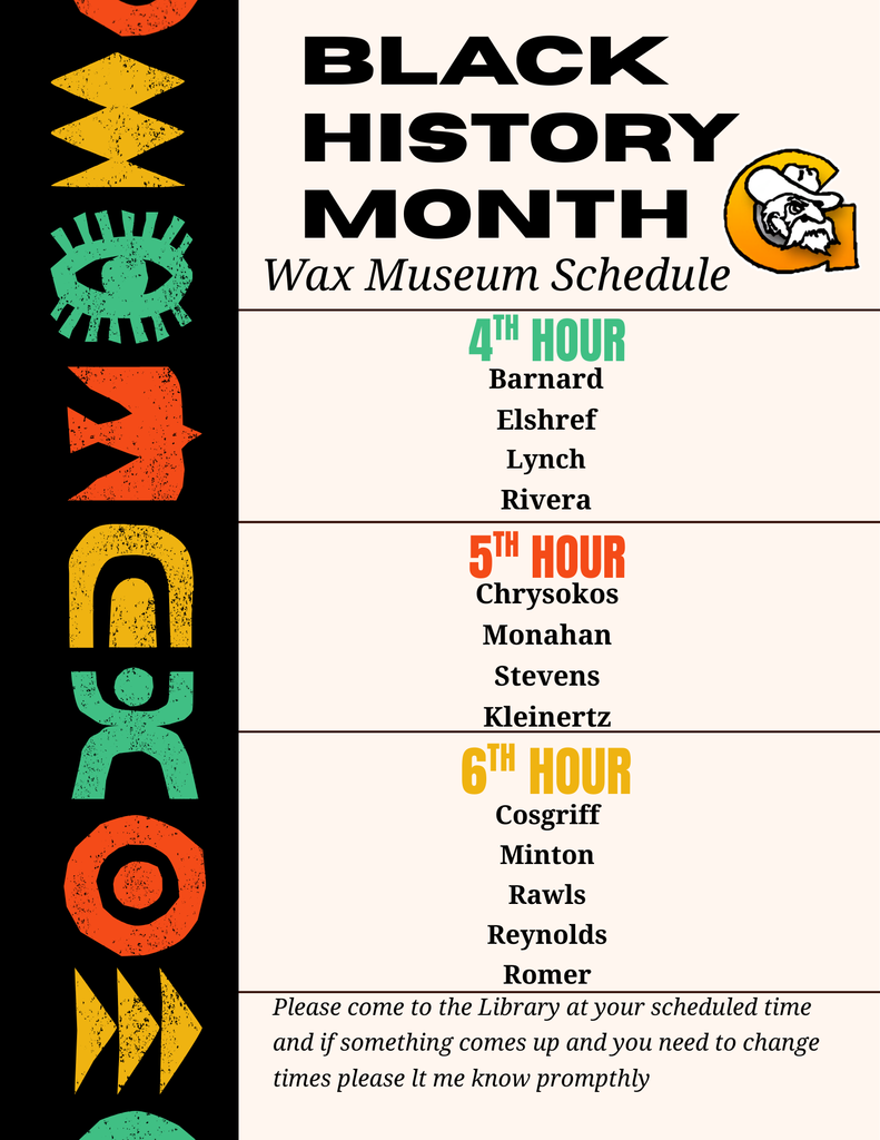 Wax Museum Schedule!