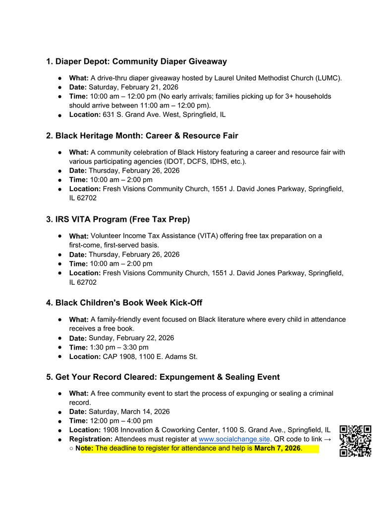 February & March Resource Events