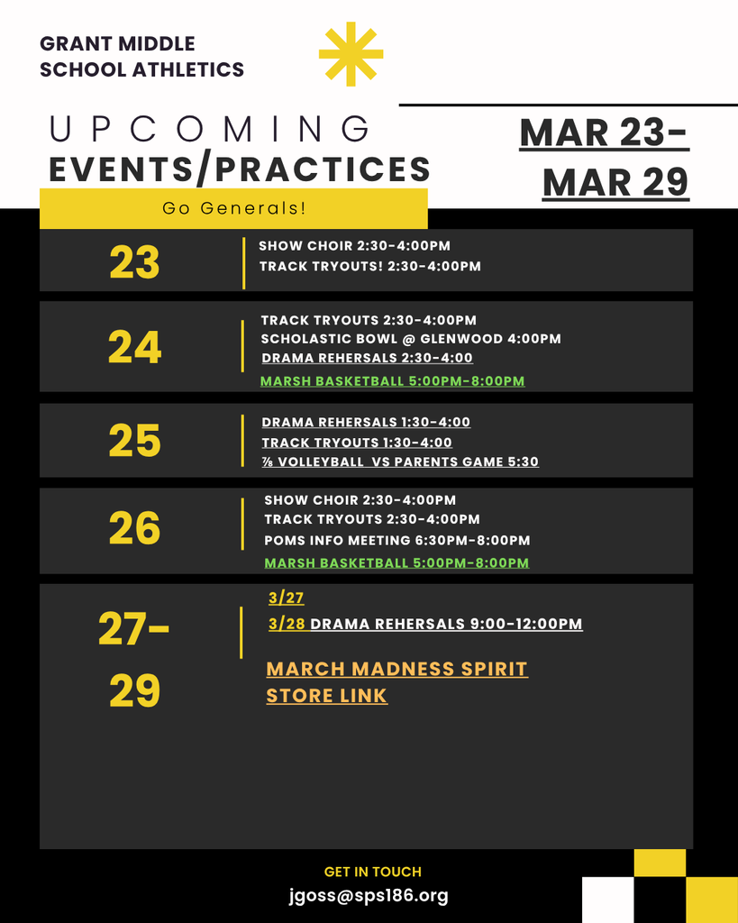 GMS Activities Week of 3/23-3/29
