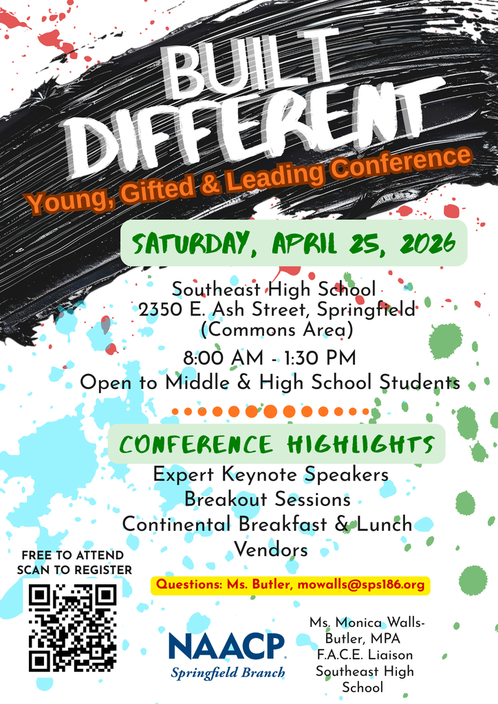 An event flyer with a black and multicolored background features details of the Built Different Conference. The event is for young, gifted, and leading individuals.