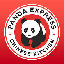 Logo for Panda Express Chinese Kitchen featuring a panda in front of a red circle.