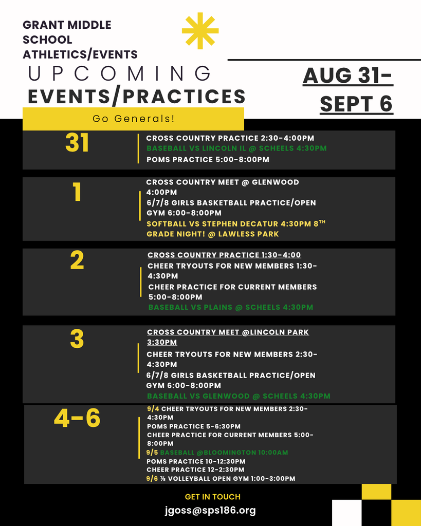 GMS Activities 8/31-9/6