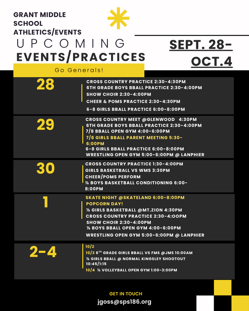GMS Activities 9/28-10/4