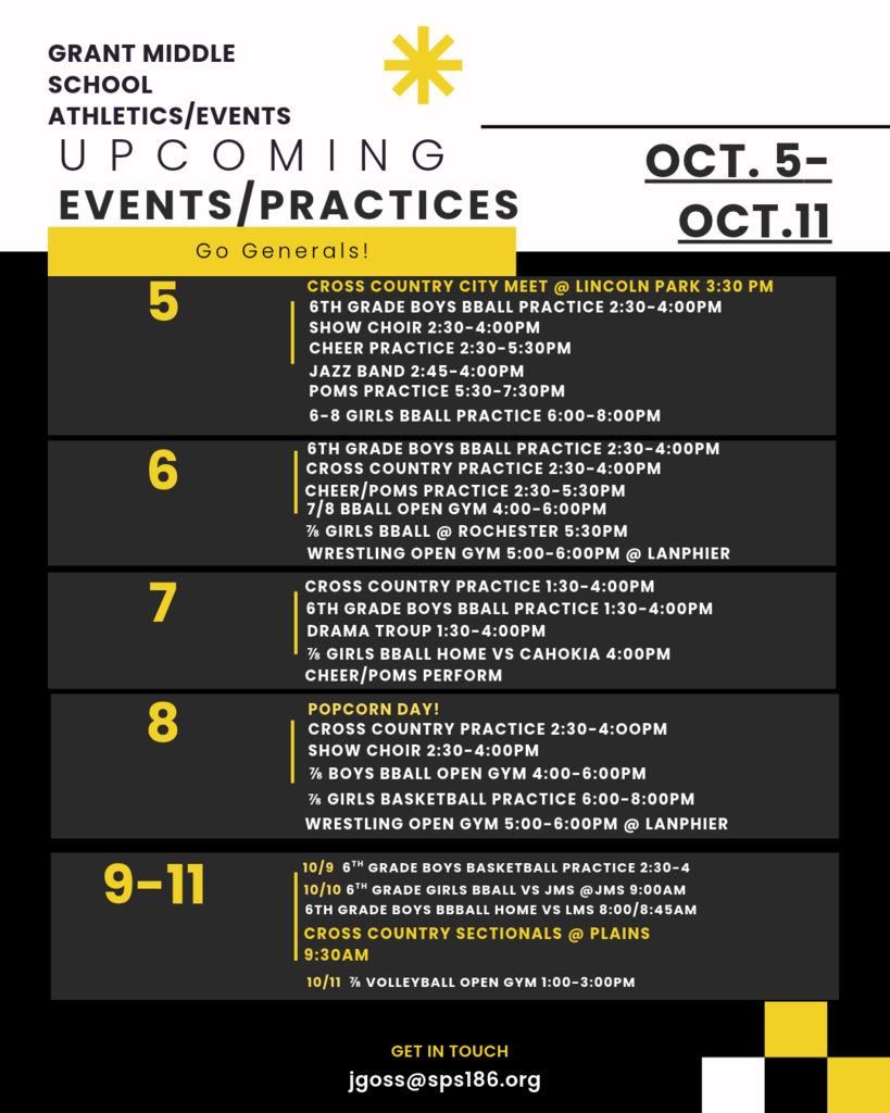 GMS Activities 10/5-10/11