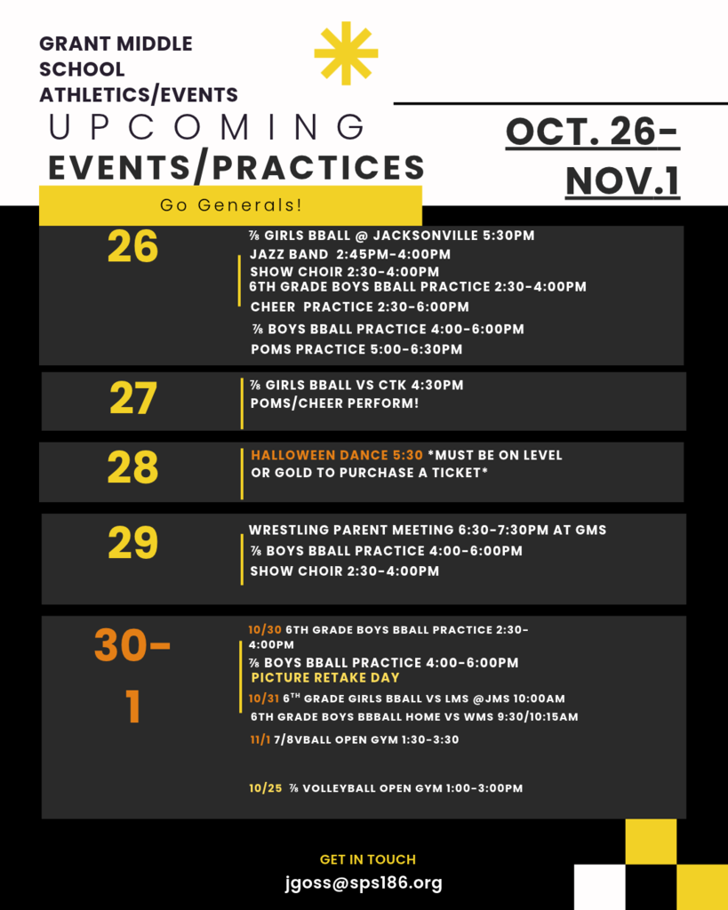 GMS Activities 10/6-11/1