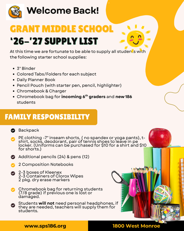 26-27 GMS School Supply List