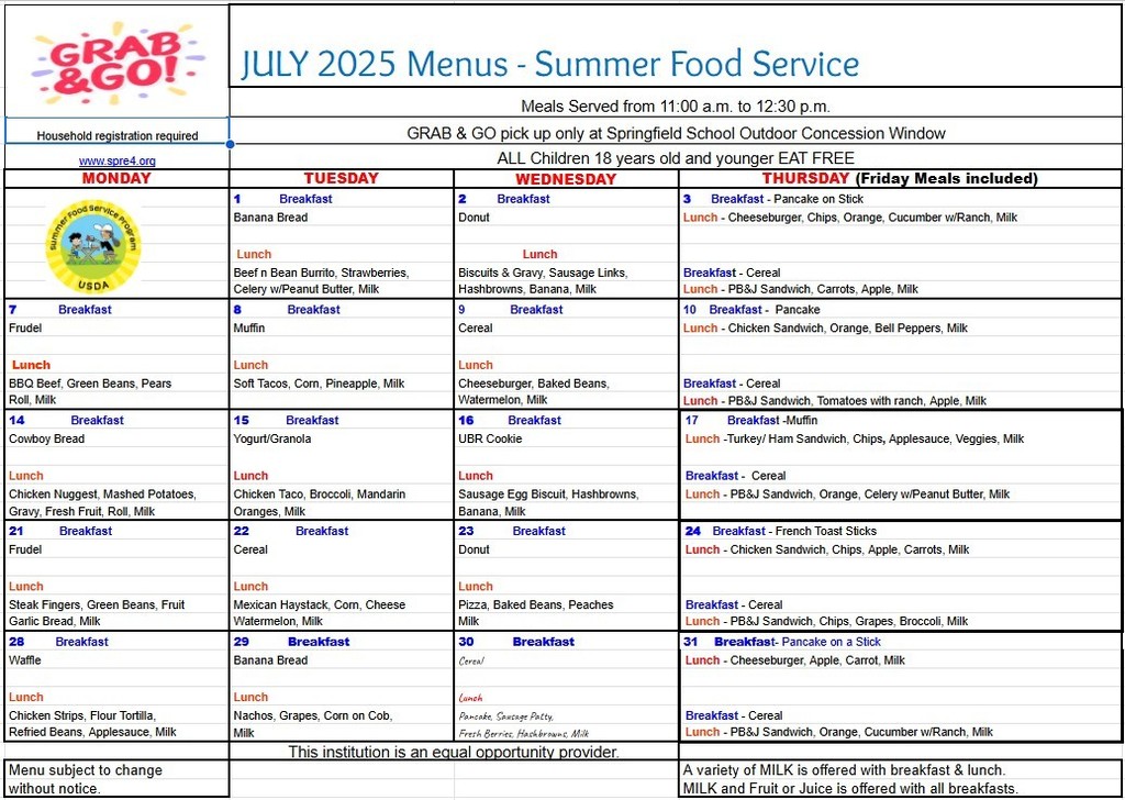 July Menu