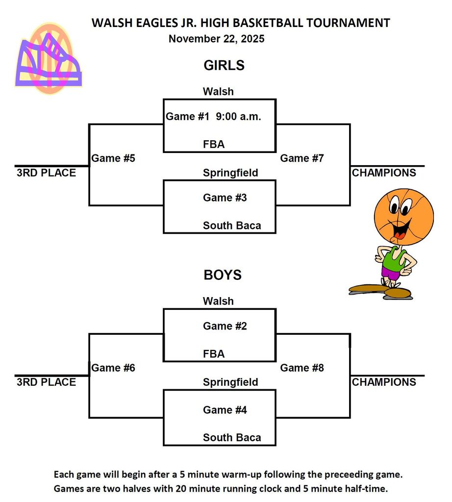 Bracket for Junior High Basketball Tournament