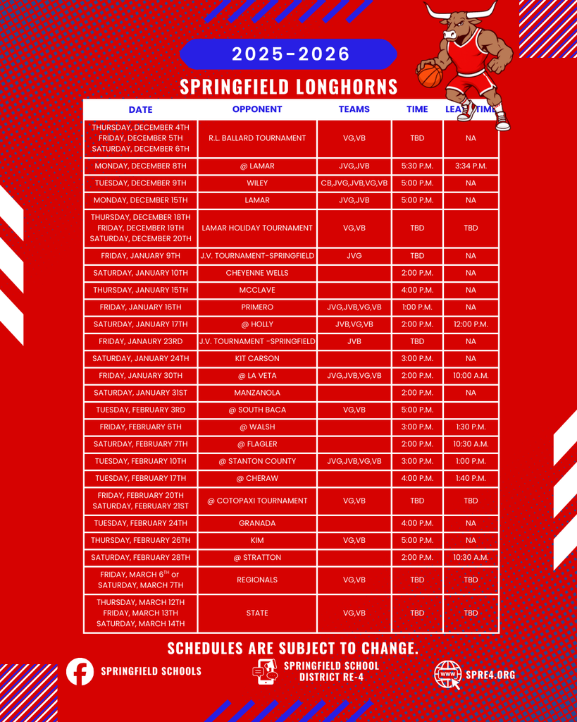 High School Basketball Schedule