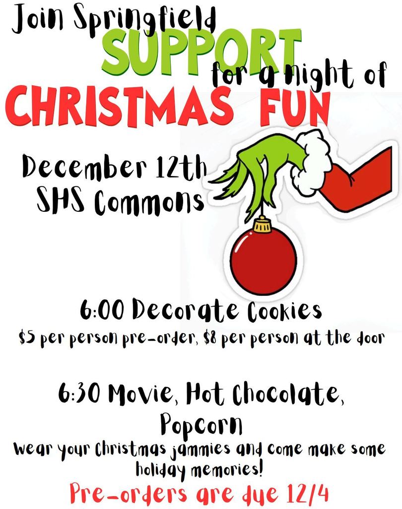 Support Movie Night - December 12th at 6:30 p.m.