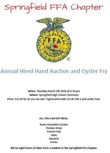 FFA Hired Hand Sale