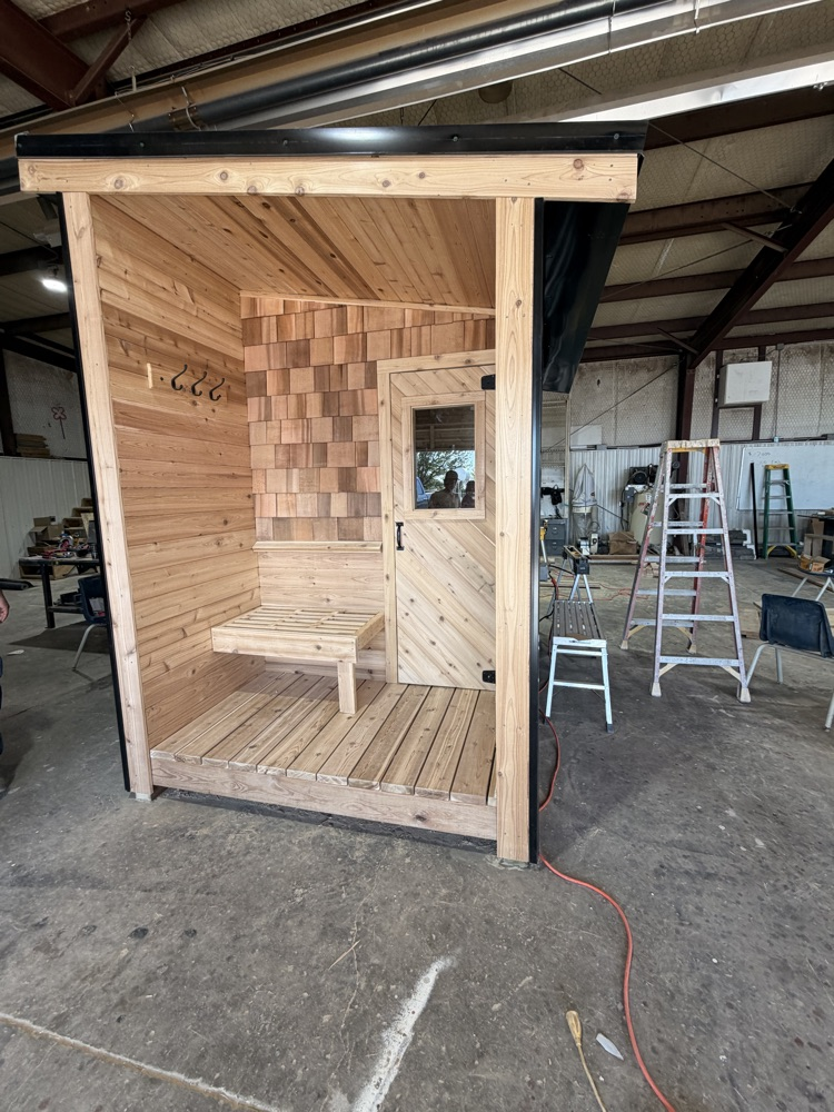 picture of inside of sauna