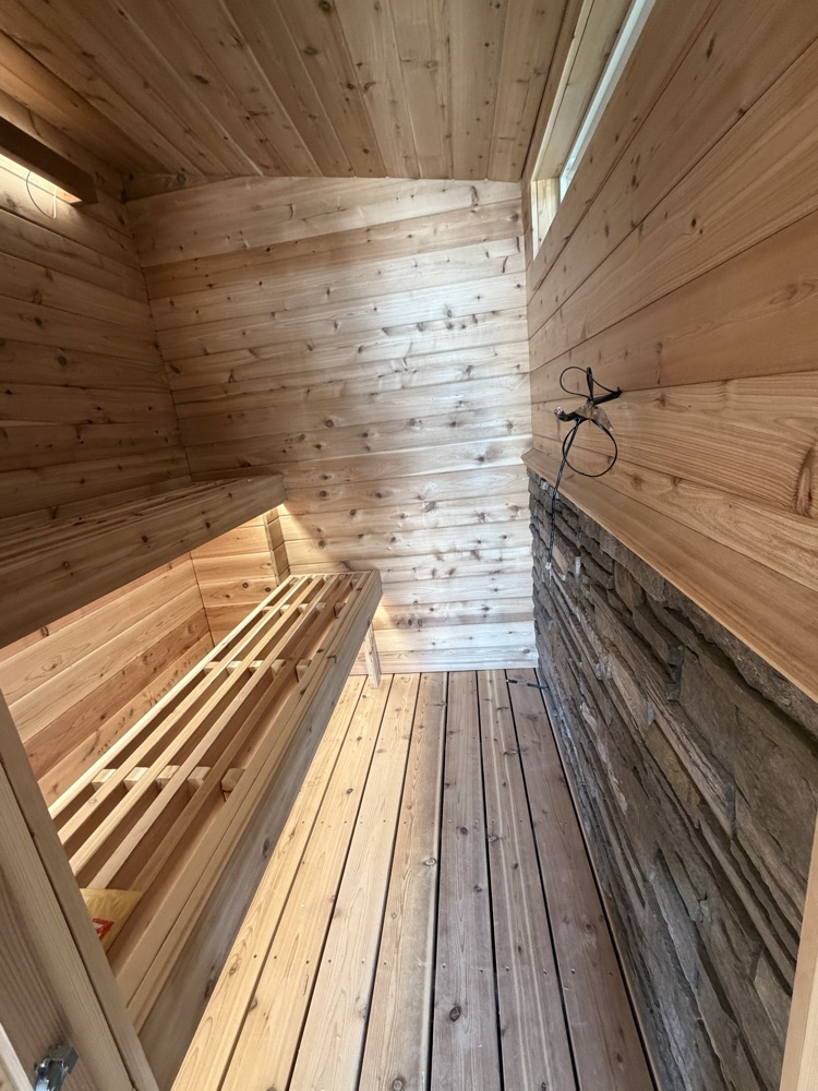 picture of inside of sauna