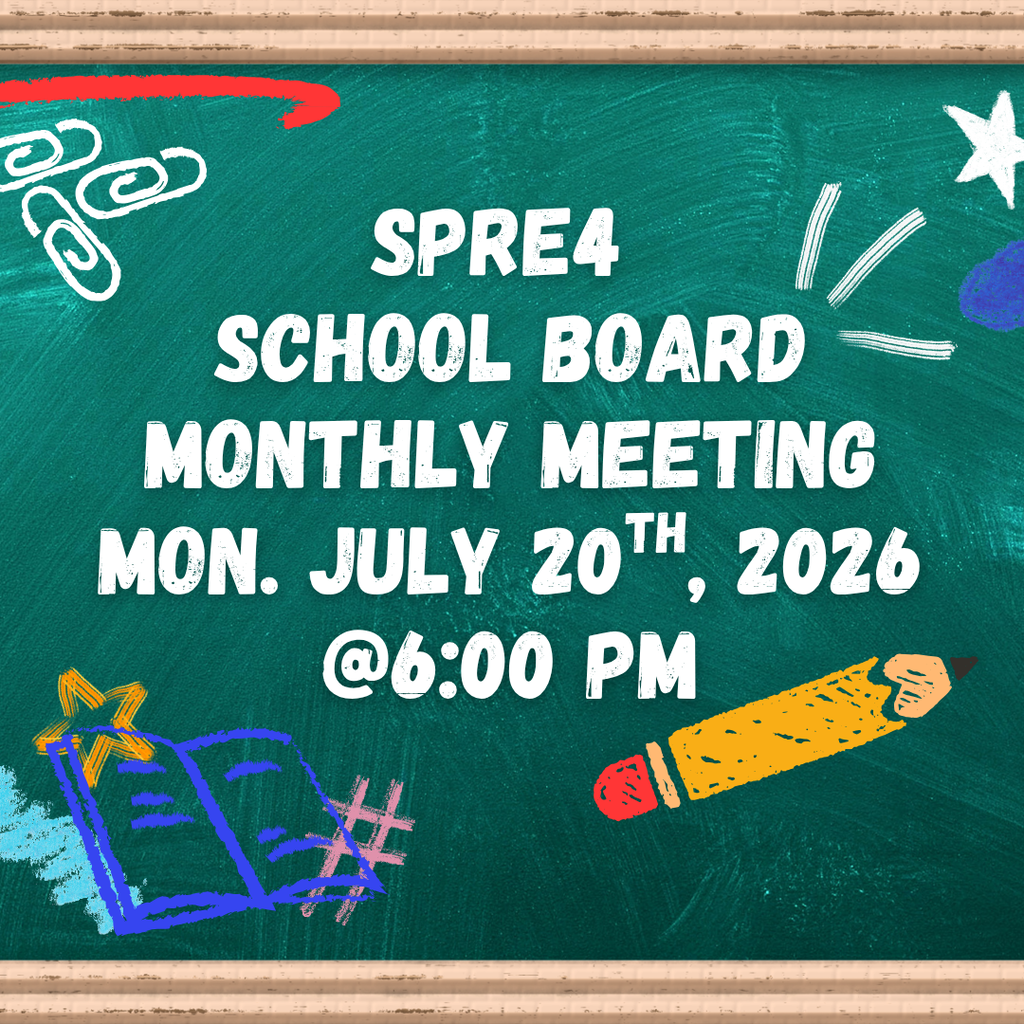The SPRE4 Board of Directors will host the regular monthly meeting on Monday, July 20, 2026 @ 6:00pm