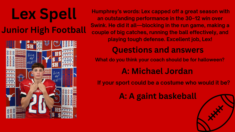 Athlete of the Week - JH FB