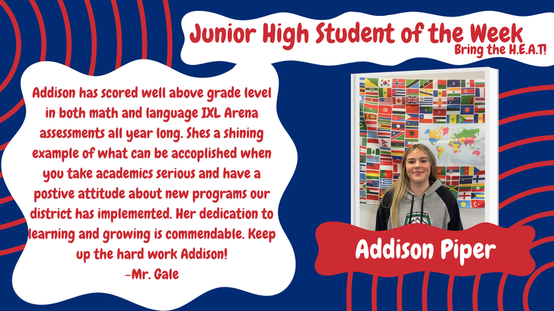 Junior High Student of the Week - Addison Piper