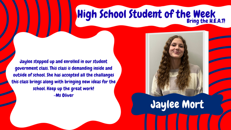 High School student of the week, Jaylee Mort.