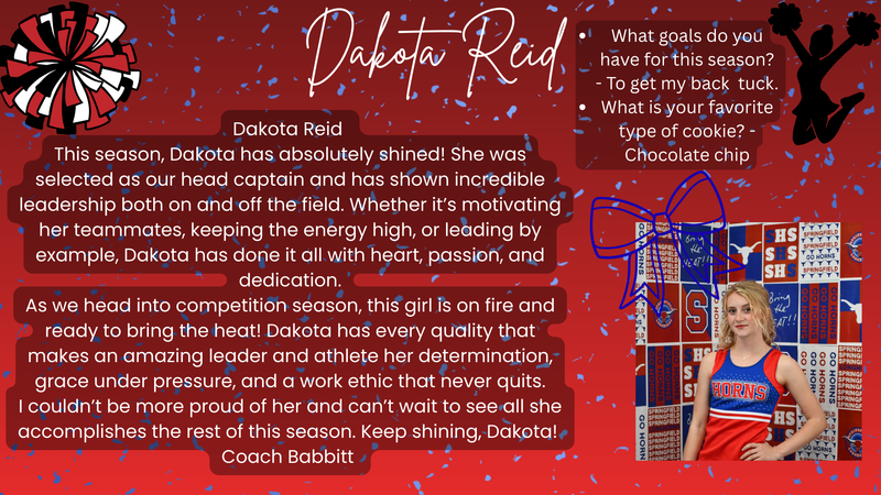 Dakota Reid - HS Cheer Player of the Week