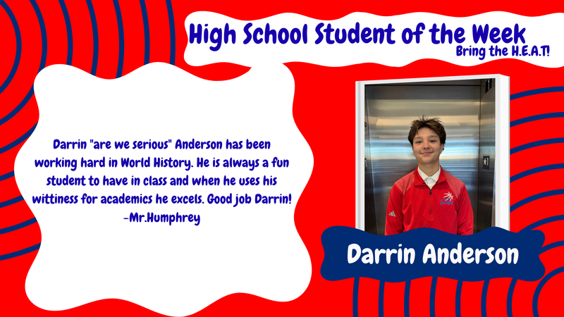 High School Student of the Week - Darrin Anderson