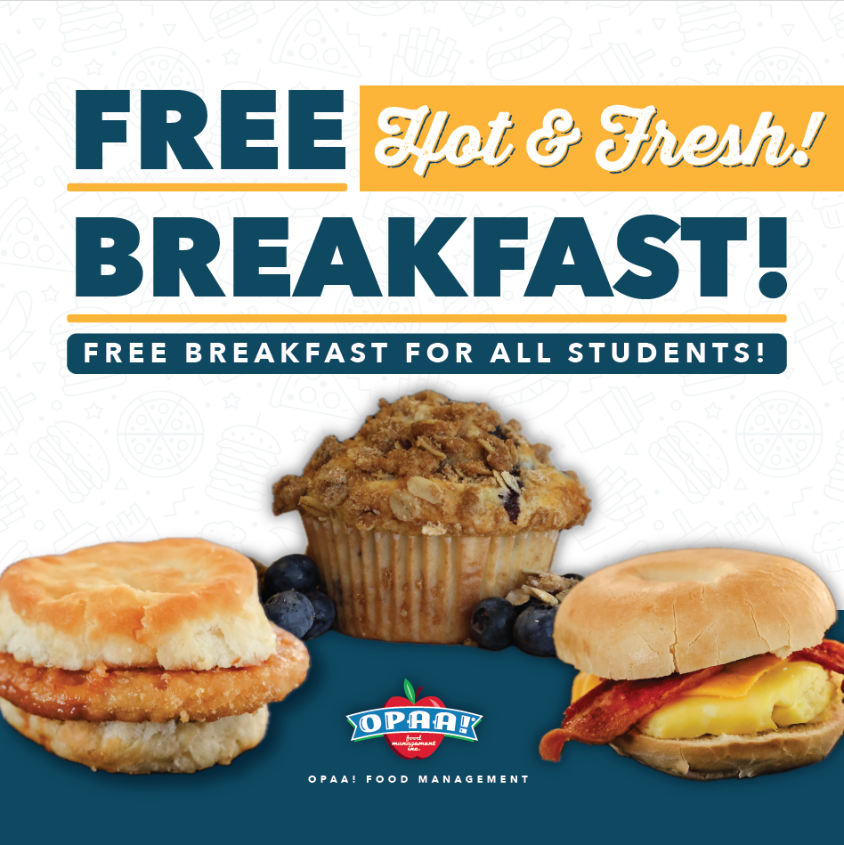 Free Breakfast for all students advertisement