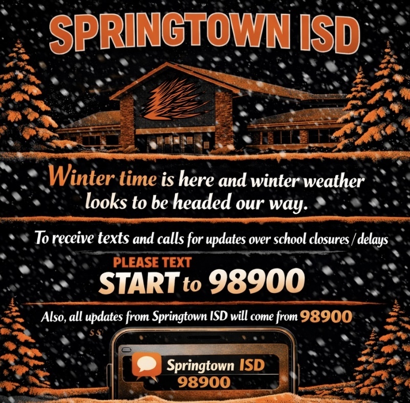 Winter Weather is headed our way, text START 98900 to recieve texts and calls