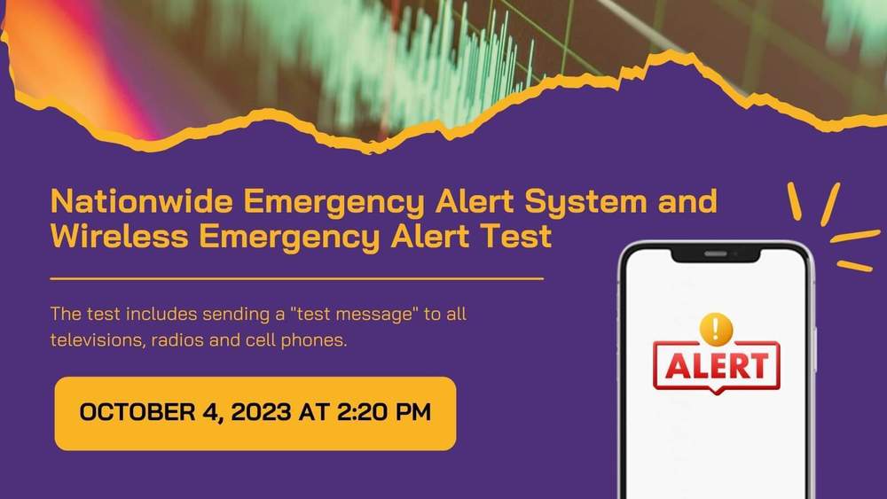 Nationwide Alert Test Oct. 4 at 220pm SpringvilleGriffith Institute