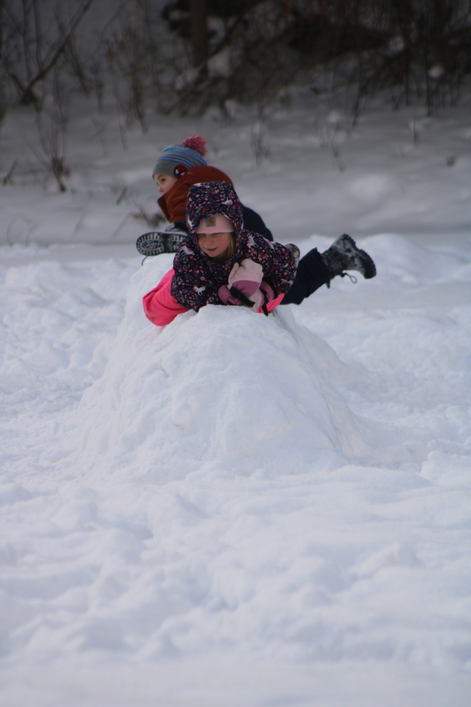 students on outside obstacle course