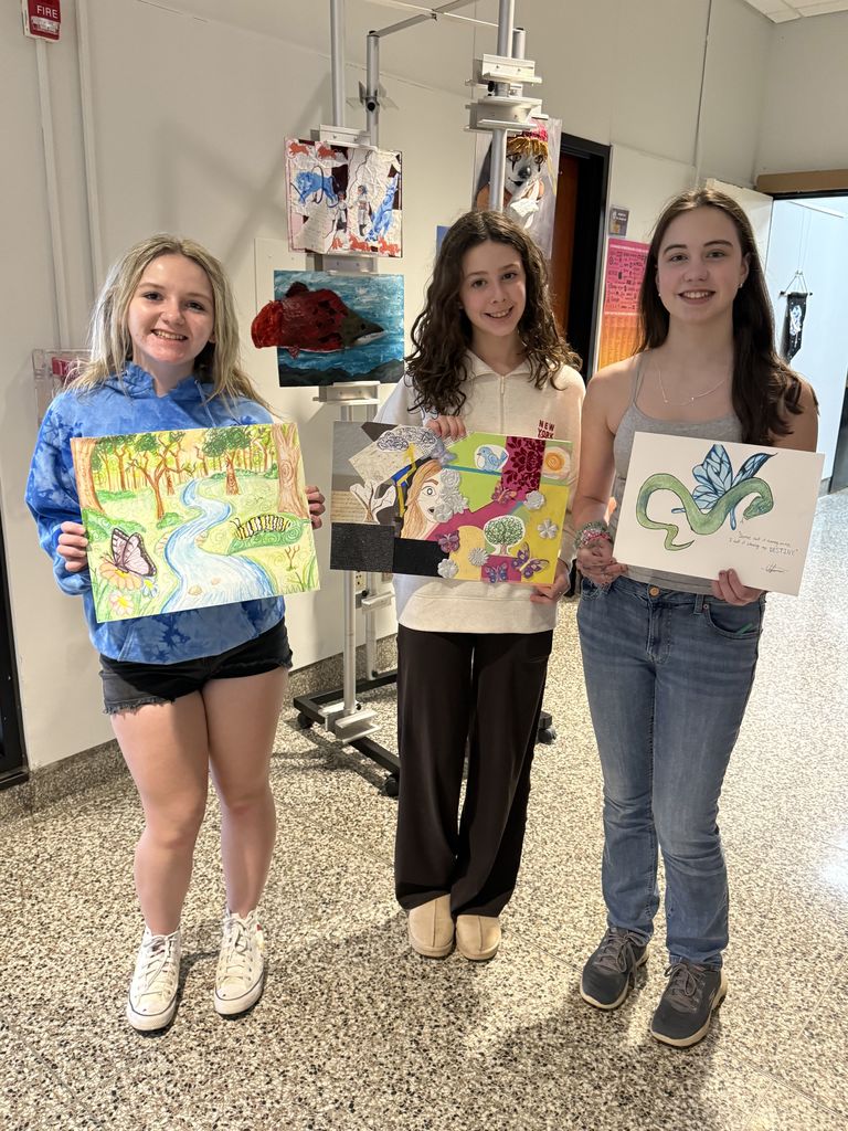 three students and their art
