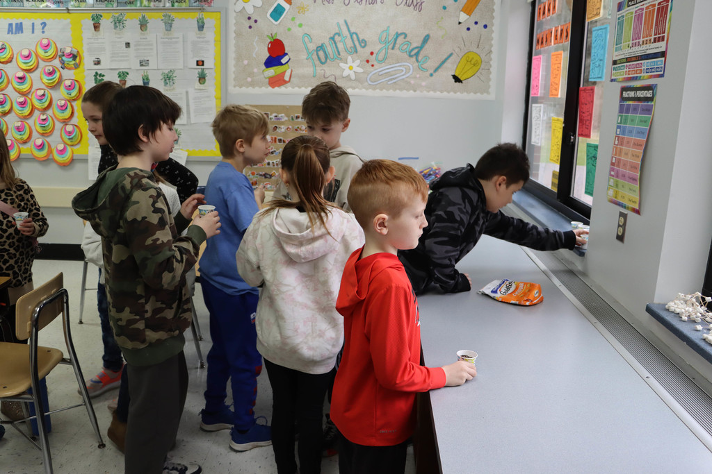 putting the plants by the windowsill. 