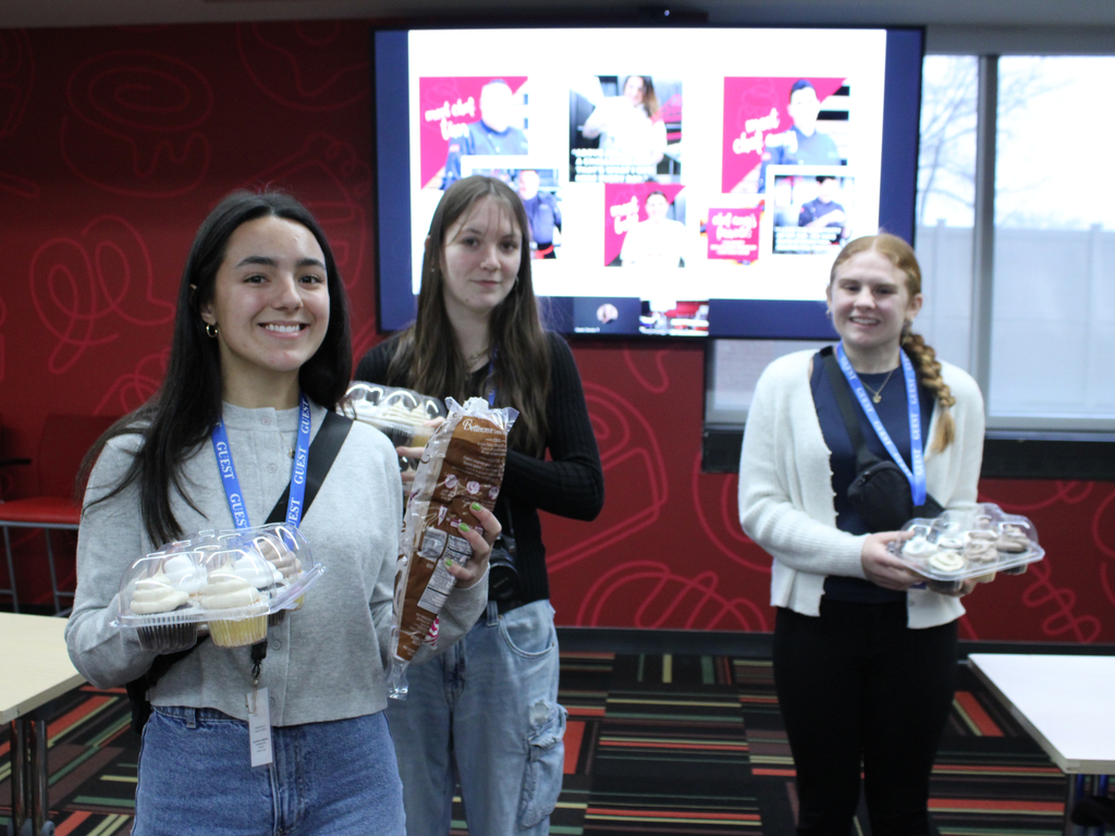 Students at a business