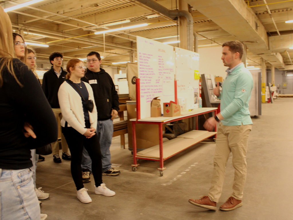 Students at a business