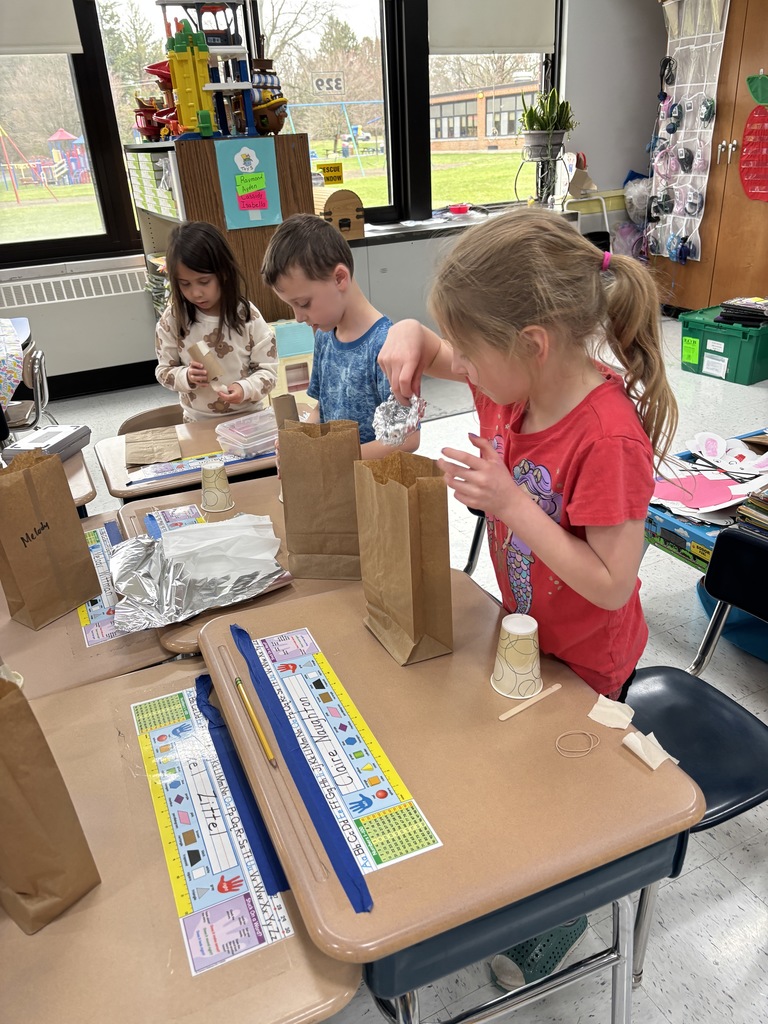 students work on their egg drop experiment