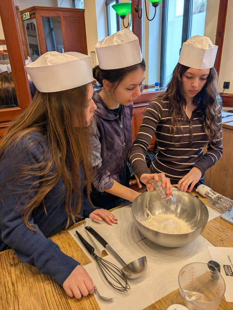 Students make waffles