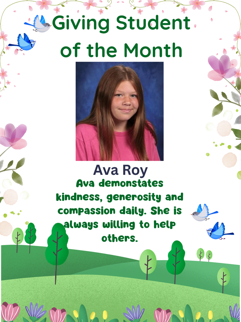 Giving Student of the Month Ava